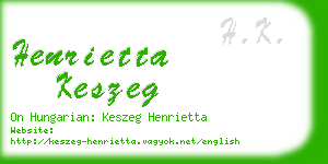 henrietta keszeg business card